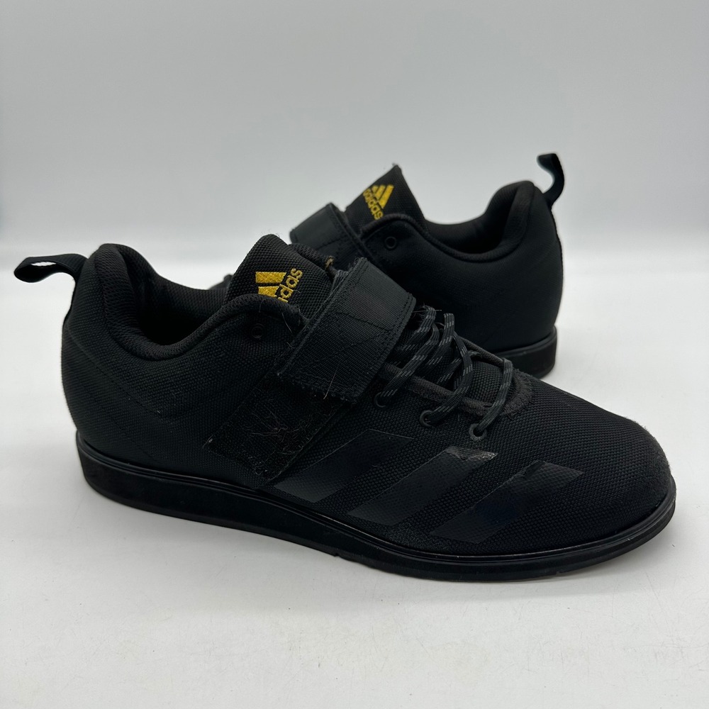 Adidas GZ2864 Mens Size 11 Black Powerlift 4 Gold Logo Weightlifting Shoes
